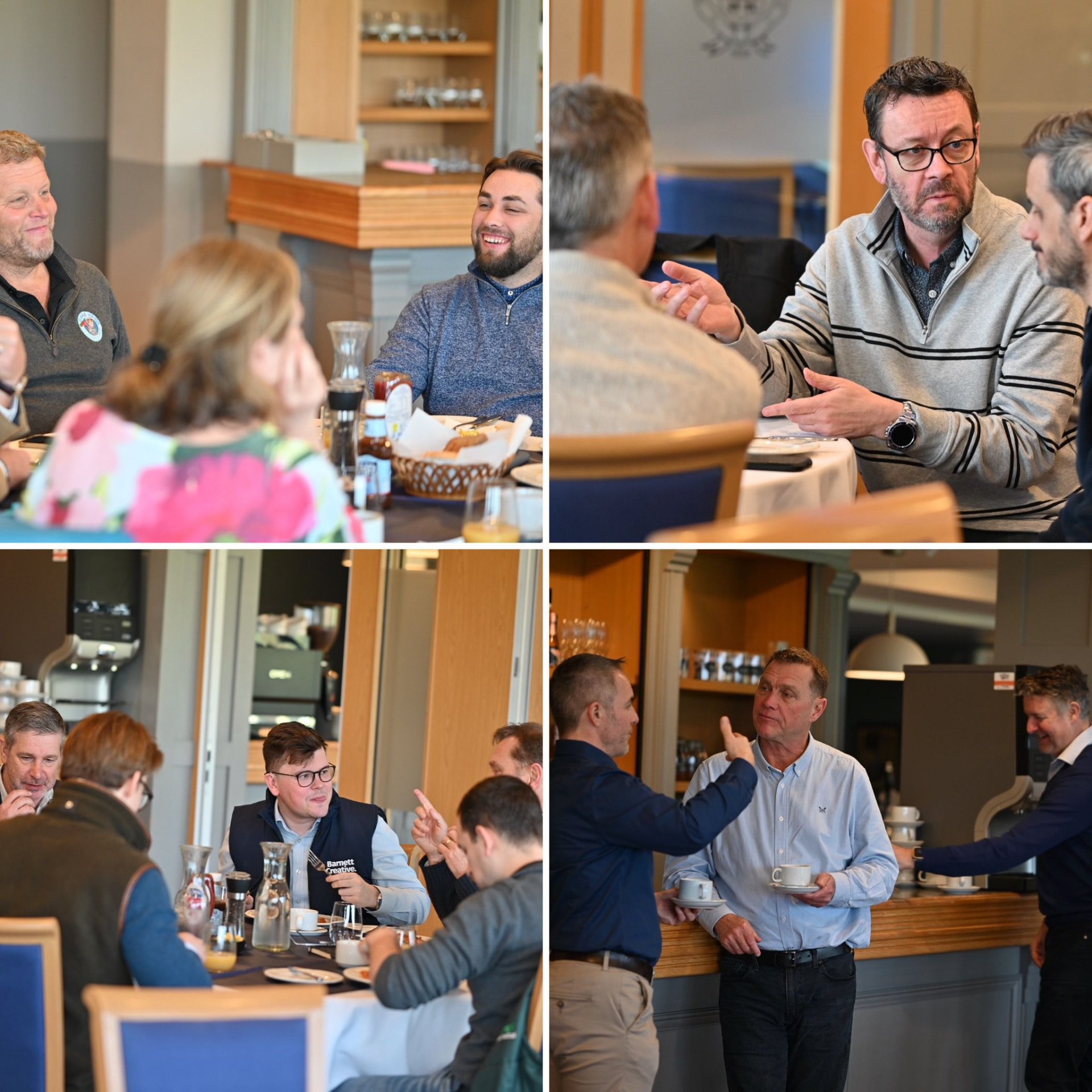 Networking conversations around a Connect South breakfast